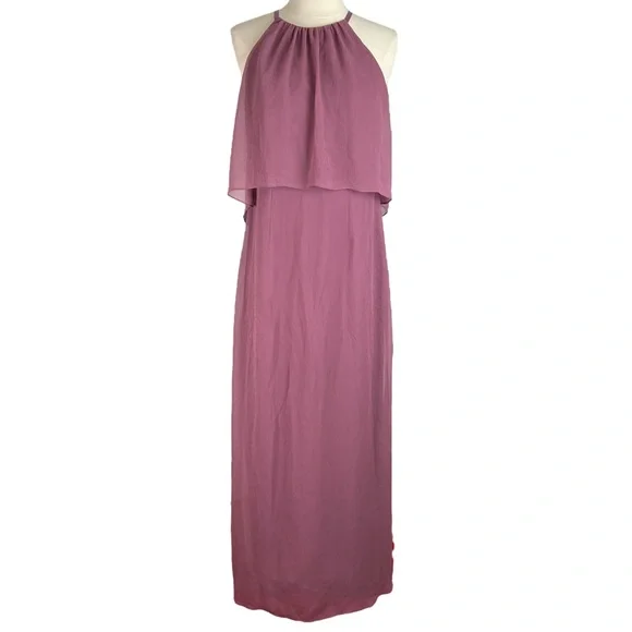 David's Bridal | Dresses | Davids Bridal Chianti Halter Neck Flounced  Chiffon Bridesmaid Dress Size 8 | Poshmark